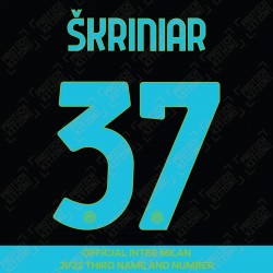 Škriniar 37 (Official Inter Milan 2021/22 Third Club Name and Numbering)
